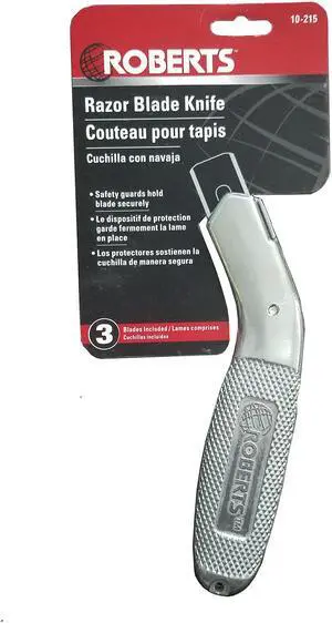 ROBERTS 10-215 Carpet Knife, Fixed Blade, Rounded Razor, General Purpose,