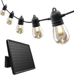 Sunforce 46' Solar 20 LED Bulbs Hanging Indoor Outdoor String Light Shatterproof/Weather-Resistance 80040
