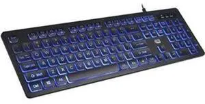 Adesso AKB-139EB Large Print Illuminated LED Keyboard 2X Big Letter Keys Blue Backlit Low Profile Quiet Switches USB Wired 104 Key Multimedia Controls Water Resistant Adesso AKB-139EB Large Print Illuminated LED Keyboard 2X Big Letter Keys Blue Backlit Low Profile Quiet Switches USB Wired 104 Key Multimedia Controls Water Resistant