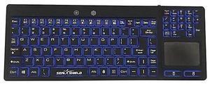 SEAL TOUCH GLOW SILICONE WIRED BACKLIT KEYBOARD W TOUCH PAD  DISHWASHER SAFE