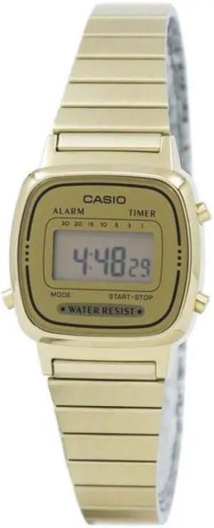 Women's Casio Vintage Gold Tone Steel Link Band Watch LA670WGA-9