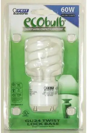 Feit 13 Watt GU24 ECOBulb Mini Twist CFL Light Bulb BPESL13T-GU24