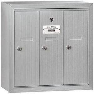 Salsbury 3503ASP Vertical Mailbox (Includes Master Commercial Lock) - 3 Doors - Aluminum - Surface Mounted - Private Access Salsbury 3503ASP Vertical Mailbox (Includes Master Commercial Lock) - 3 Doors - Aluminum - Surface Mounted - Private Access