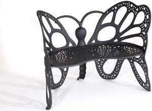 Flower House FHBFB06 Butterfly Bench - Black