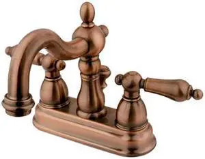 Kingston Brass KB1606AL Two Handle 4 in. Centerset Lavatory Faucet with Retail Pop-up