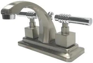Kingston Brass KS4647QL Two Handle 4 in. Centerset Lavatory Faucet with Brass Pop-up