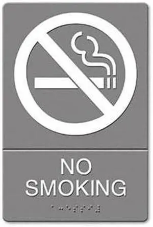 Headline Sign ADA Sign No Smoking Symbol w/Tactile Graphic Molded Plastic 6 x 9