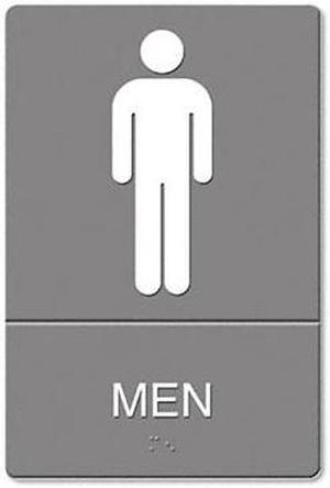 Headline Sign ADA Sign Men Restroom Symbol w/Tactile Graphic Molded Plastic 6 x
