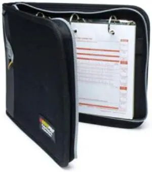 RoadPro LB-001BK 3-Ring Binder for Loose-Leaf Log Sheets - Black Zippered 10.5 x 8.5