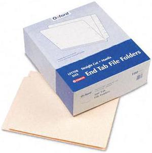 Tops Pendaflex H110D End Tab Folders  Straight Cut  Two Ply  9 1/2   Front  Letter  Manila  100/Box