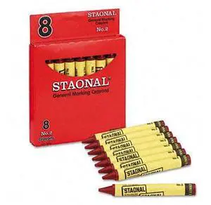 Crayola. 5200023038 Staonal Marking Crayons, Red, 8/Box