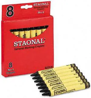 Crayola Staonal Marking Crayons, Black, 8/Box 5200023051