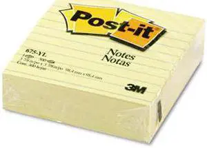 3M 675YL Original Notes  4 x 4  Canary Yellow  300 Sheets