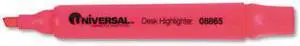 Universal 08865 Desk Highlighter- Chisel Tip- Fluorescent Pink- 12/Pk