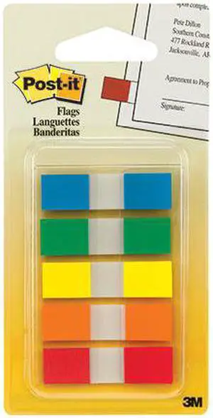 3M Company MMM6835CF Flags Sm Portable .47X1.7 100Flg 5Clr Primary Colors