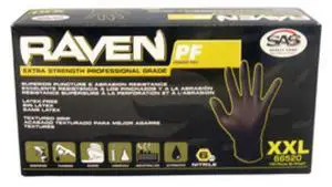 Sas Safety Corp SS66516 Raven Nitrile Small Powder-free Gloves - Black