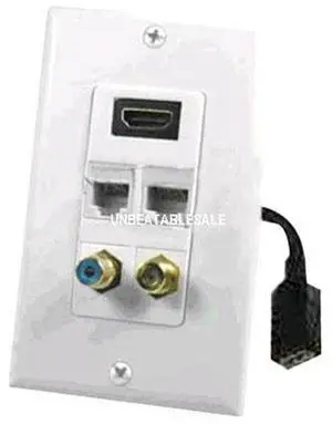 Pyle White Hdmi Wallplate With Cable - PHDK6