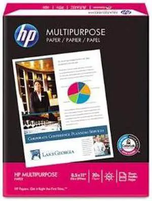 HP 112000 Multipurpose Copy Paper - 8.5" x 11", White, 96 Bright, 20 lb, 500 Sheets/Carton Laser & Inkjet Paper