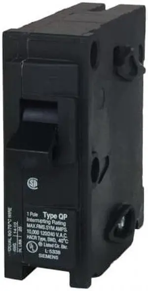 SIEMENS Q115 15 A Plug In Standard Miniature Circuit Breaker , 120V AC Not Rated