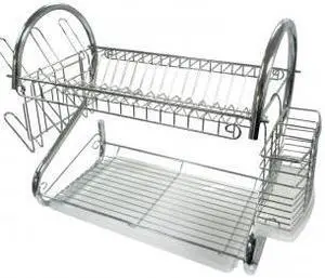 Better Chef 22-inch Chrome Dish Rack with Utensil Holder, Cup Rack and Tray