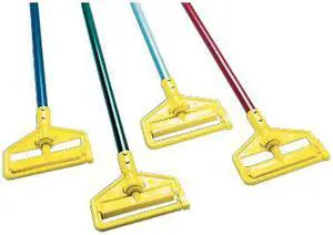 Rubbermaid Commercial Products RCP H126 60 Inch Aluminum Side Gate Wet Mop Handle - Yellow/Gray