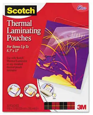 3M TP385450 Letter size thermal laminating pouches, 3 mil, 11 1/2 x 9, 50/pack