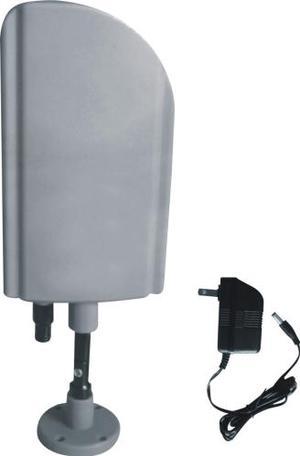 Digiwave ANT4008 Indoor & Outdoor TV Antenna with Booster - CUL Approval Adaptor, Silver Color