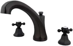 METROPOLITAN ROMAN TUB FILLER ORB, METAL CROSS-Oil Rubbed Bronze Finish
