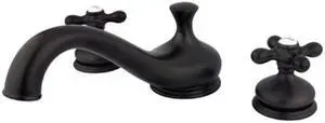 HERITAGE ROMAN TUB FILLER ORB, METAL CROSS-Oil Rubbed Bronze Finish