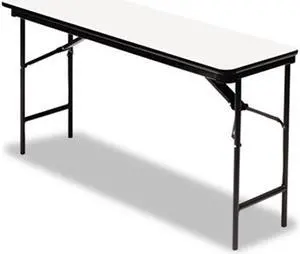 Premium Wood Laminate Folding Table, Rectangular, 72w x 18d x 29h, Gray