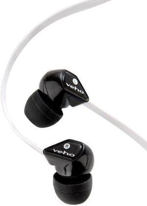 Veho Z-1 In-Ear Headphones Stereo Earbuds With Noise Isolation and Anti-Tangle Cable (White)