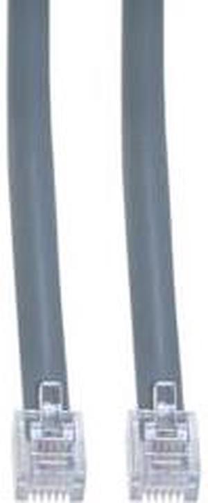CableWholesale 8102-66125 Telephone Cord (Data)  RJ12  6P  6C  Silver Satin  Straight  25 foot