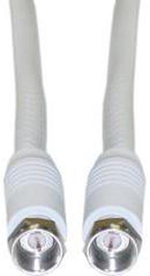 CableWholesale 10X4-01125W F-pin RG6 Coaxial Cable, White, F-pin Male, UL rated, 25 foot