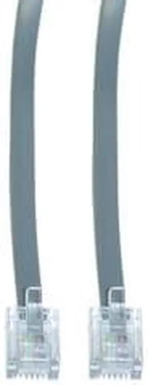 Telephone Cord (Voice), RJ11, 6P / 4C, Silver Satin, Reverse, 25 foot