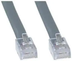 Telephone Cord (Data), RJ45 8P / 8C, Silver Satin, Straight, 25 foot