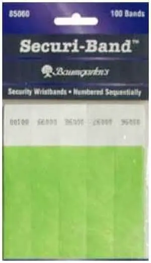 SICURIX Sequentially Number RED Security Wristbands 100 Pack RED (85020)