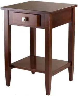 Winsome Richmond 25.98" x 17.95" x 18.68" Wood End Table Tapered Leg Antique Walnut 94118