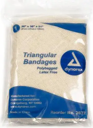 DYNAREX 3672 Triangular Bandage, 36in W x 51in L, PK12