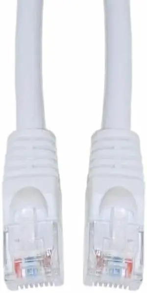 Cat6 White Ethernet Patch Cable, Snagless/Molded Boot, 35 foot