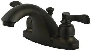 Kingston Brass KB8645NFL Two Handle 4 in. Centerset Lavatory Faucet with Retail Pop-up