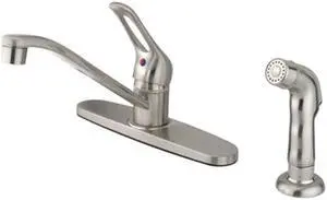Kingston Brass KB562SNSP Single Handle Kitchen Faucet With Sprayer