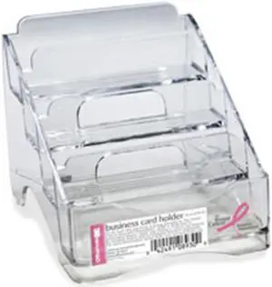 OIC 4-tier BCA Business Card Holder - 4" x 3.8" x 4" x - Plastic - 1 Each - Clear