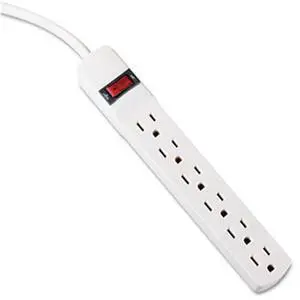 Innovera 73306 Six-Outlet Power Strip, 6-Foot Cord, 1.94 x 10.19 x 1.19, Ivory