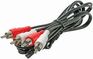 Steren BL-265-606BK 6 ft. Black Dual RCA Audio Patch Cord