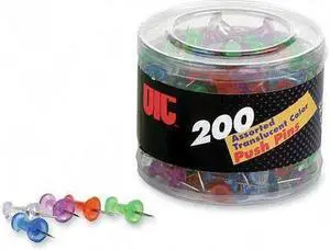 Officemate International Corp 35710 Officemate International Corp 35710 Push Pins Assorted Translucent Colors 200 Co