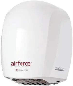 World Dryer J-974A3 Airforce, 110-120V, Aluminum White, Hi-Speed Energy-Efficient Hand Dryer