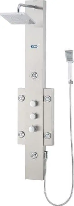 Aston SPSS304 Shower Panel System with Six Body Jets in Stainless Steel, 55.75 in. x 11.625 in. x 19 in.