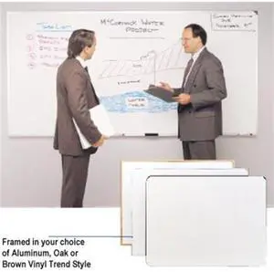 Ghent M2-412-4 Non-Magnetic Whiteboard with Aluminum Frame - 144.63" x 48.47" - White Surface, Satin Aluminum Frame