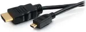 C2G 50615 4K UHD High Speed HDMI to Micro HDMI Cable (60Hz) with Ethernet for 4K Devices, Black (6 Feet, 1.82 Meters)