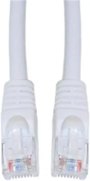 CableWholesale 13X6-09107 Cat6a White Ethernet Patch Cable  Snagless Molded Boot  500 MHz  7 foot
